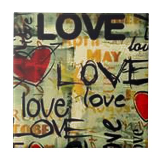 少し愛落書きを得て下さい タイル (正面)