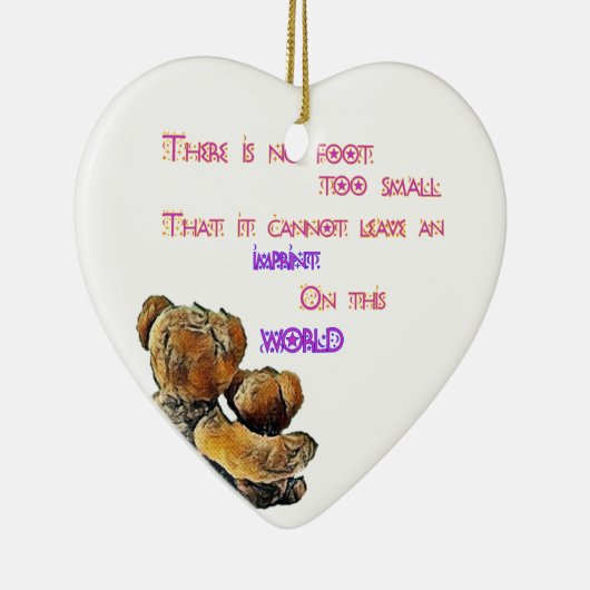 少し押印のハートのオーナメント セラミックオーナメント (右)