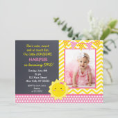 少し日光の写真の誕生日のパーティの招待状 招待状 (スタンド正面)