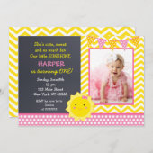 少し日光の写真の誕生日のパーティの招待状 招待状 (正面/裏面)