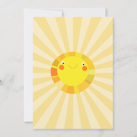 少し日光の夏の春のベビーシャワーの誕生日 招待状 (裏面)