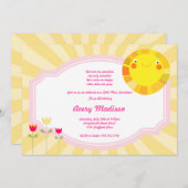 少し日光の夏の春のベビーシャワーの誕生日 招待状 (正面/裏面)