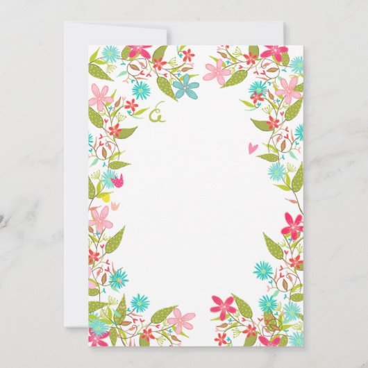 少し日光の誕生日のパーティの招待状の花柄 招待状 (裏面)