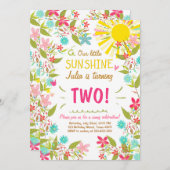 少し日光の誕生日のパーティの招待状の花柄 招待状 (正面/裏面)