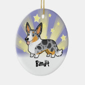 少し星のカーディガンのウェルシュコーギー(ペットネームを加えて下さい) セラミックオーナメント (右)