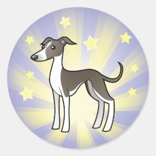 少し星のグレイハウンドかWhippetまたはイタリアン・グレーハウンド ラウンドシール