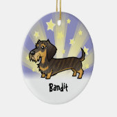 少し星のダックスフント(硬い毛) セラミックオーナメント (右)