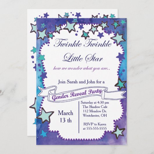 少し星の性が明らかにするきらめき 招待状 (正面/裏面)