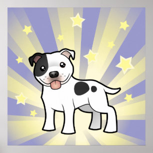 少し星の(犬)スタッフォードのブルテリア ポスター
