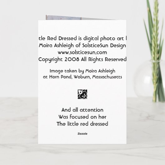 少し服を着る赤 カード (裏面)