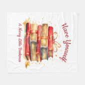 少し本メリーを持つ フリースブランケット (正面(横))