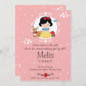 少し森林プリンセスの誕生日のパーティの招待状 招待状 (正面/裏面)