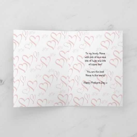 少し森林小妖精や小人が付いているナナの母の日カード カード (内部)