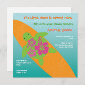 少し波のライダーのHonuのベビーシャワーの招待状 招待状 (正面/裏面)