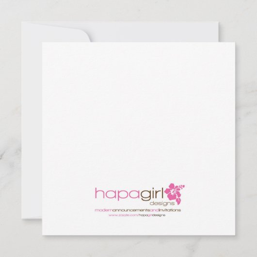 少し波のライダーのHonuのベビーシャワーの招待状 招待状 (裏面)