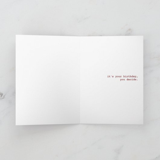 少し泣いて、ワイン多くのハッピーバースデーカード カード (内部)