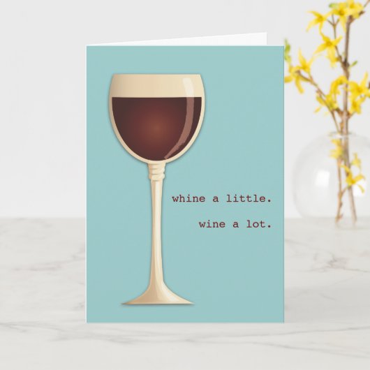 少し泣いて、ワイン多くのハッピーバースデーカード カード (黄色い花)