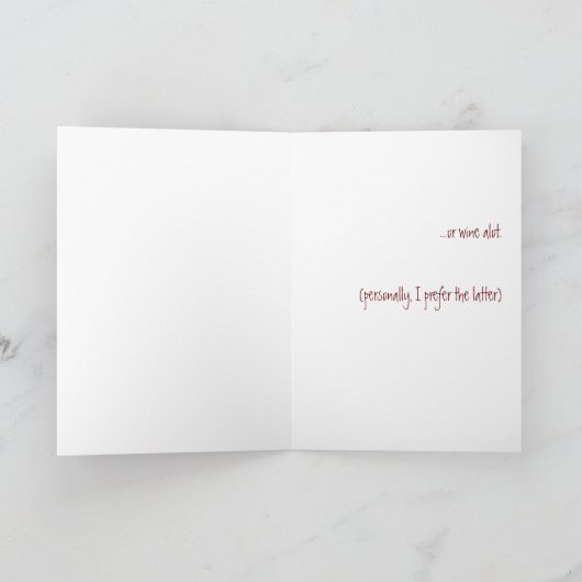 少し泣いて、ワイン多くの対処勇気付けられるカード カード (内部)