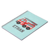 少し消防士のためのかわいく赤い普通消防車 ノートブック (左側)