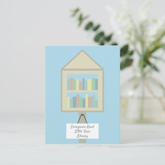 少し無料図書館のカスタムの郵便はがき 案内ポストカード (スタンド正面)