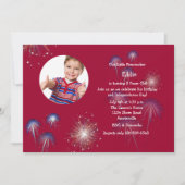 少し爆竹の写真の誕生日の招待状 招待状 (正面)