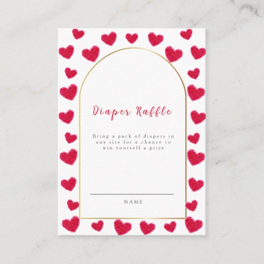 少し甘いアーチオムツラッフルベビーシャワー エンクロージャーカード (正面)