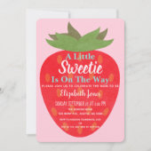 少し甘いイチゴの赤ちゃんシャワー招待状 招待状 (正面)