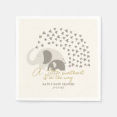 少し甘いエレファントニュートラルベビースシャワー スタンダードカクテルナプキン (正面)