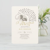 少し甘いエレファントニュートラルベビースシャワー 招待状 (スタンド正面)