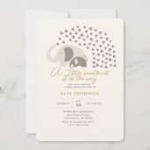 少し甘いエレファントニュートラルベビースシャワー 招待状 (正面)