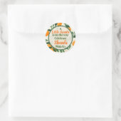 少し甘いオレンジ色のテーマ赤ちゃんシャワー ラウンドシール (バッグ)