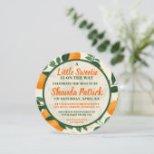 少し甘いオレンジ色のテーマ赤ちゃんシャワー 招待状 (スタンド正面)