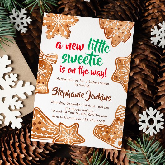 少し甘いクッキーのベビーシャワーが途中にある 招待状