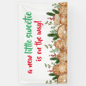 少し甘いクッキーのベビーシャワーが途中にある 横断幕 (縦)