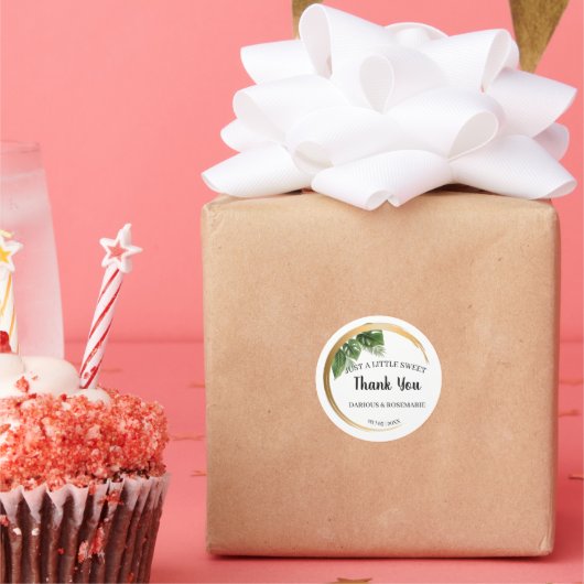 少し甘いトリートトロピカルパーム結婚ズ ラウンドシール (パーティー)