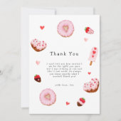 少し甘いドーナツValentines赤ちゃんシャワー サンキューカード (正面)