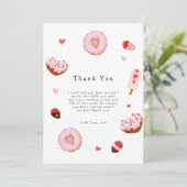 少し甘いドーナツValentines赤ちゃんシャワー サンキューカード (スタンド正面)