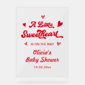 少し甘いバレンタインの赤ちゃんシャワーへようこそ アクリルサイン (正面)
