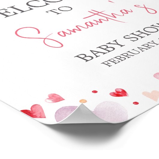 少し甘いバレンタインの赤ちゃんシャワーへようこそ ポスター (角)