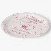 少し甘いバレンタインの赤ちゃんシャワー ペーパープレート (アングル)