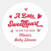 少し甘いバレンタインの赤ちゃんシャワー ラウンドシール (正面)