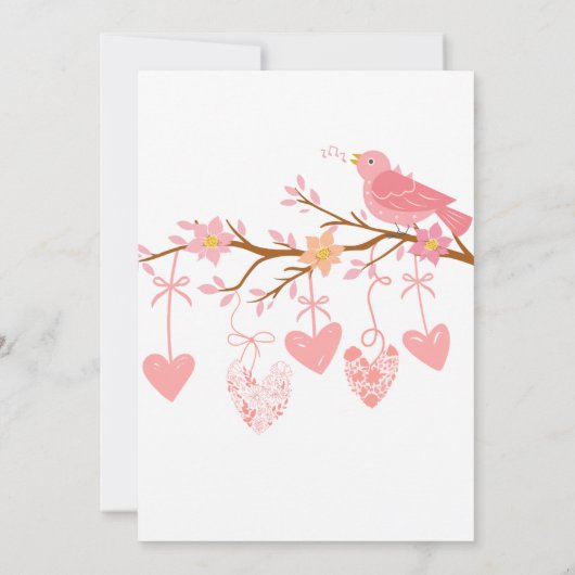 少し甘いバレンタインの赤ちゃんシャワー 招待状 (裏面)