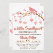 少し甘いバレンタインの赤ちゃんシャワー 招待状 (正面/裏面)