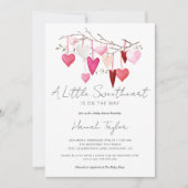 少し甘いバレンタインの赤ちゃんシャワー 招待状 (正面)