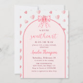 少し甘いバレンタインの赤ちゃんシャワー 招待状 (正面)