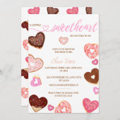 少し甘いバレンタインは赤ちゃんシャワーを贈る 招待状 (正面/裏面)