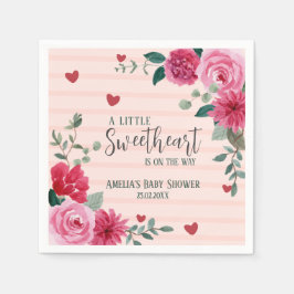 少し甘いバレンタインハートの赤ちゃんシャワー スタンダードカクテルナプキン