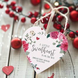 少し甘いバレンタインハートの赤ちゃんシャワー フェイバータグ