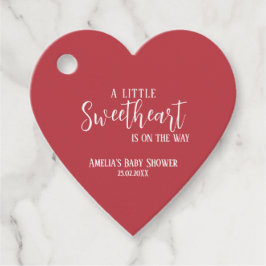 少し甘いバレンタインハートの赤ちゃんシャワー フェイバータグ