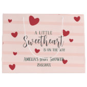 少し甘いバレンタインハートの赤ちゃんシャワー ラージペーパーバッグ (裏面)